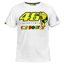 2017 Валентино Росси VR46 футболка 46 Доктор с Кепки логотип Moto GP Monza белая футболка