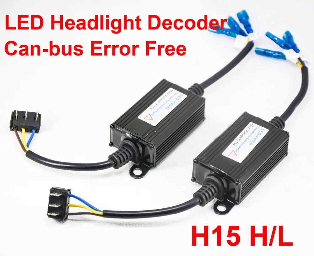 1 пара H15 светодиодный декодер автомобиль светодиодный сигнальная фара Canceler Авто Canbus Can-bus ошибок Фикс анти-гипер мигающий, мерцающий 12 V