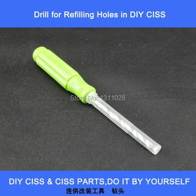 

INK WAY Hand Drill for Refillable cartridges and CISS to drill holes,6 PCS of rubber plugs free charge