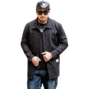 

the Winter of 2019 Big Size Chinese style long Trench Coat Mens Fashion Outerwear Windbreaker Male Oversized Loose Coat 090103