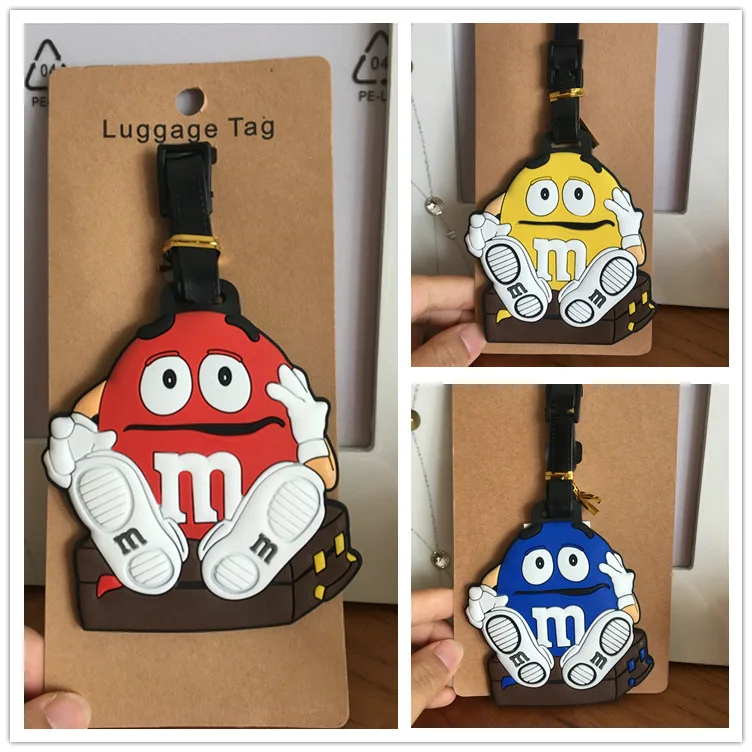 Chocolate Bean Anime Luggage Tag Pendants Portable Travel Label Suitcase Address Baggage Holder tags NEW Birthday Gifts | Украшения и