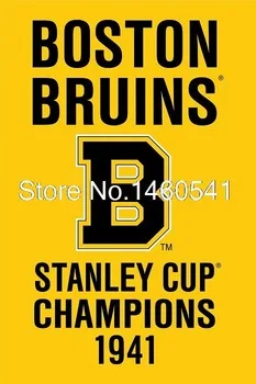 Boston Bruins Stanley Cup Champions 1941 Flag 3ft X 5ft Polyester NHL Team Banner Flying Size No.4 144* 96cm Custom | Дом и сад