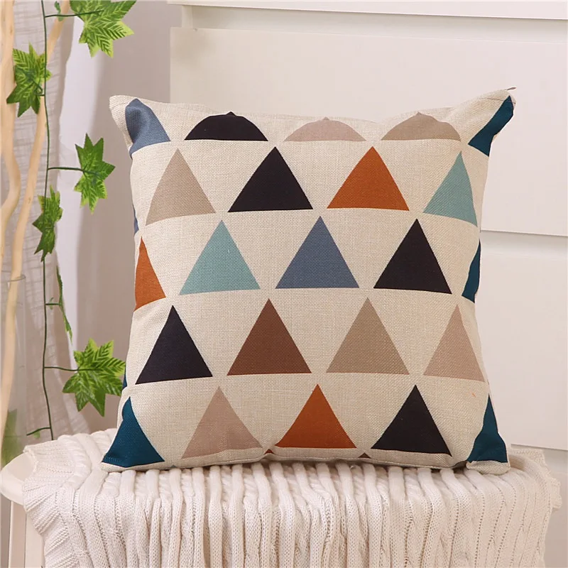 

40x40 Nordic Style Geometric Cushion Cover Polyester Pillowcase Cojines Decorativos Para Sofa Home Bedroom Sofa Decor