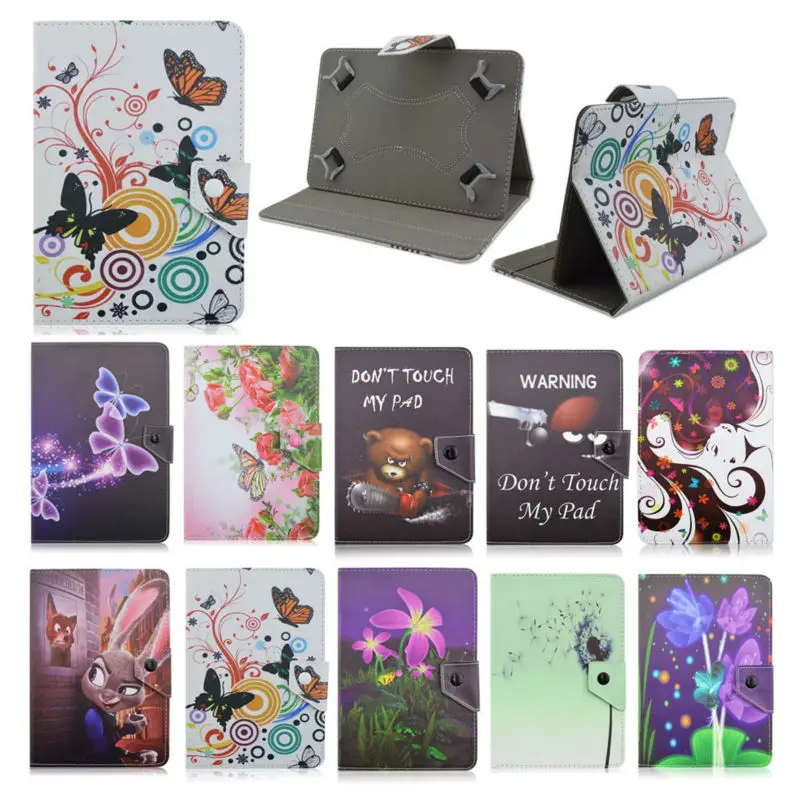 

For Oysters T37 3G/T7 3G with butterfly flower pattern Universal 7" 7.0 inch Tablet PU Leather Case Cover 7 inch tablet+film