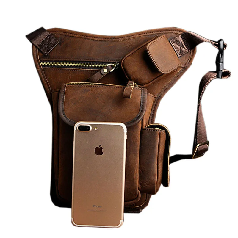 Новая мужская сумка из воловьей кожи с заниженной ногой, поясной ремень, поясная сумка для путешествий, поездок на мотоцикле, винтажная сумка через плечо