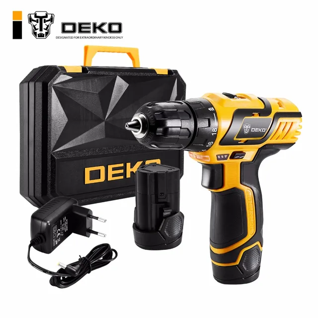 DEKO GCD10.8DU3 10,8 вольт Электрическая отвертка аккумуляторная дрель мини Беспроводной Мощность драйвер DC литий-ионный Батарея 10 мм 2-Скорость