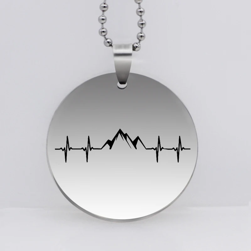New Stainless Steel Heartbeat Mountain Pendant Necklace Nature Motivation Jewelry Hiking Snowboard Lover Gift YLQ6241 New Stainless Steel Heartbeat Mountain Pendant Necklace Nature Motivation Jewelry Hiking Snowboard Lover Gift YLQ6241