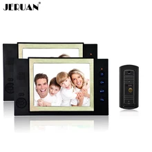 JERUAN pantalla de 8 pulgadas video de la puerta teléfono con cámara de INFRARROJOS sistema de grabación de vídeo y tomar fotos 1 Cámara 2 monitores