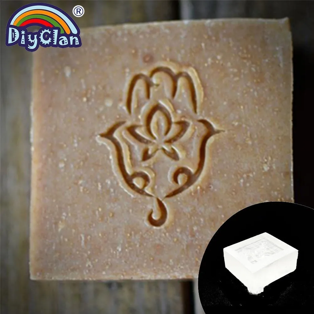 Stamp no handle Хамса мыло ручной работы марки Лотос натуральный прозрачный Diy натуральный органический стекло мыло печать буддийский узор - Цвет: Stamp no handle