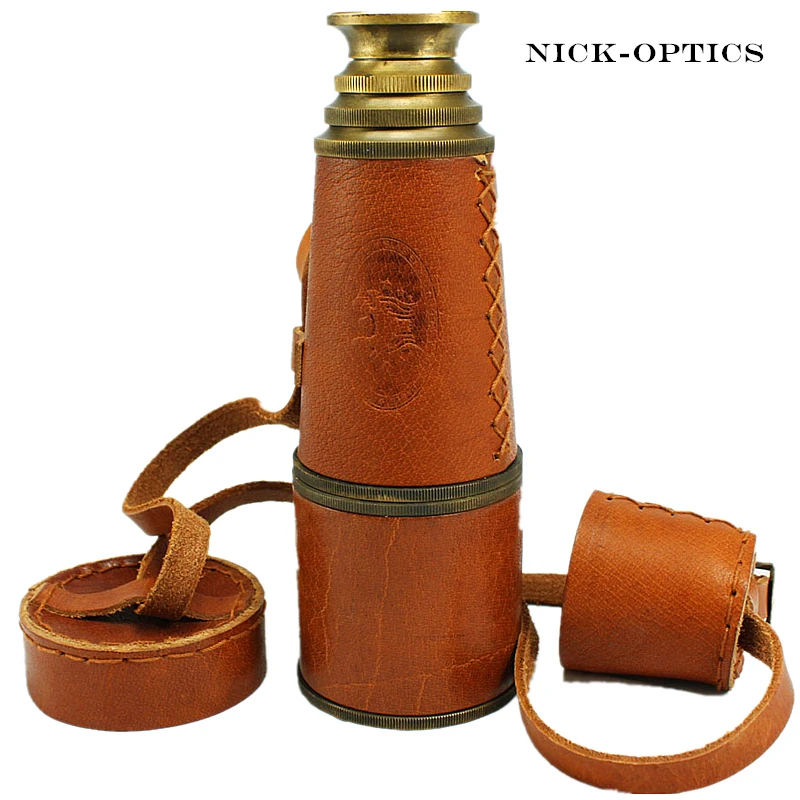 

Pirates of the Caribbean Pure-copper Monocular Telescope luxurious 15x40 Scalable Monoculars Leather Pouch For Collection