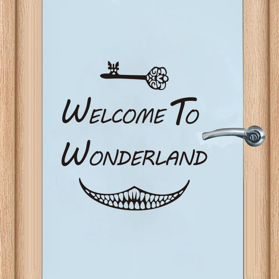 Alice In Wonderland Door Sticker Art Decor Welcome To Alice In
