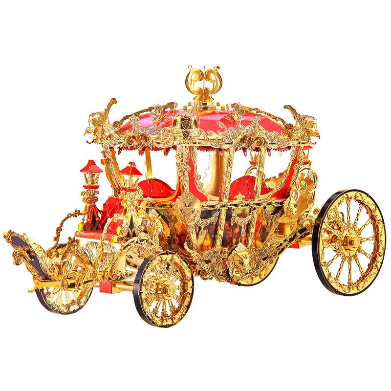 

Piececool 3D Metal Puzzle The Princess Carriage Model DIY Laser Cut Assemble Jigsaw Toy Desktop decoration GIFT For Children