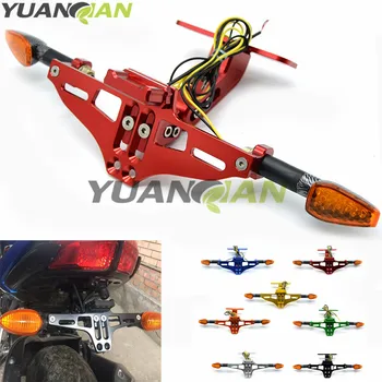 

CNC Adjustable License Number Plate Frame Holder Bracket with light for Kawasaki KTM MOTO GUZZI MV Suzuki BMW Ducati Yamaha R6