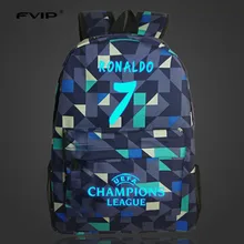 Fvip 7 # bolsa de cristiano ronaldo lumious mochilas para adolescentes niños niñas de nylon bolso femenino morral de la escuela del ordenador portátil