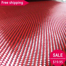 Углеродные кевлар арамидная волокнистая ткань Красной& Труба из углеродистого волокна 3K из углеродного волокна смесовой ткани 2" /70 см шириной 2x2 твил 200gsm 1100D