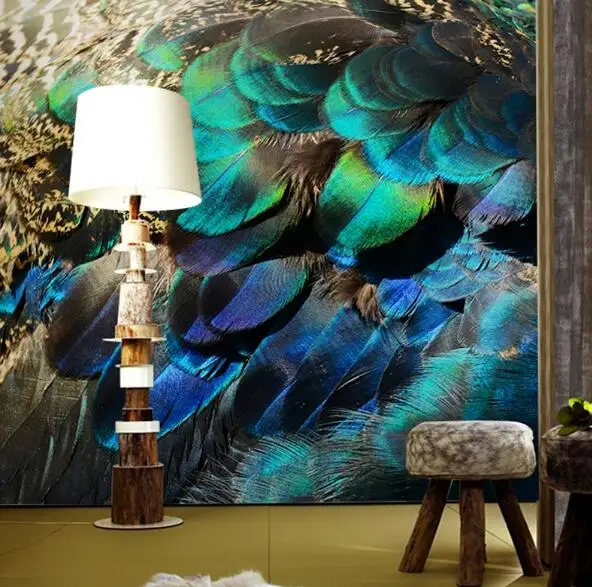 

3d abstract wallpapers Southeast Asia Peacock feature Murals Walls photo print wallpaper 3 d wall paper papier for Living Room