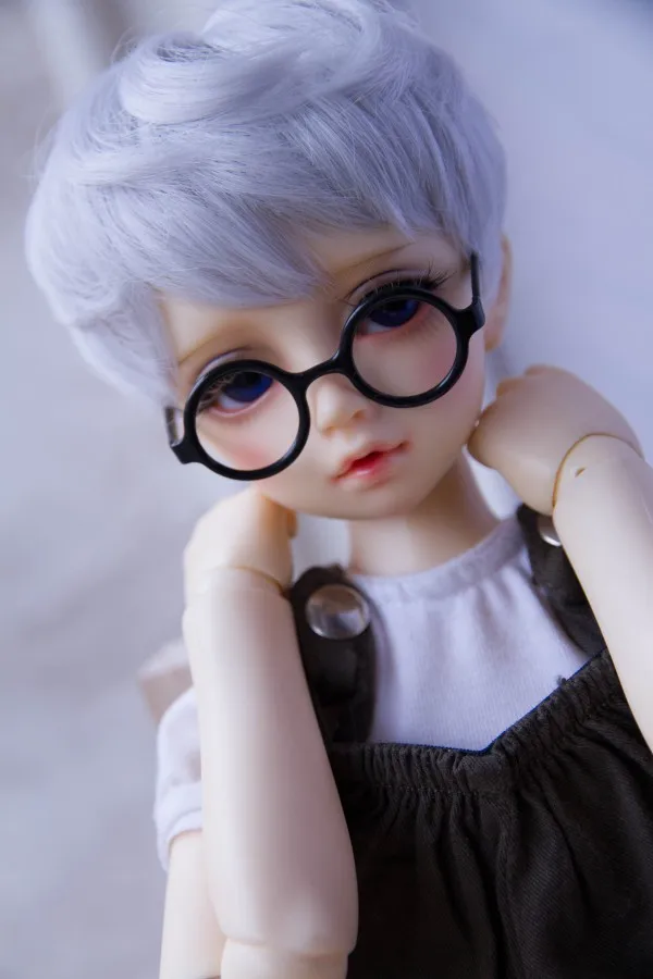 BJD кукла высокотемпературный провод парики для 1/3 1/4 1/6 BJD DD SD MSD YOSD дядя кукольные волосы парики короткие серебристо-коричневый-парики из натуральных волос - Цвет: silver