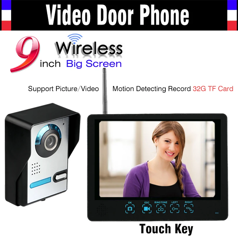 Best 9 Inch Touch Monitor Wireless Wifi Video Door Phone Intercom Doorbell System Waterproof Night Vision Motion Detecting to Record