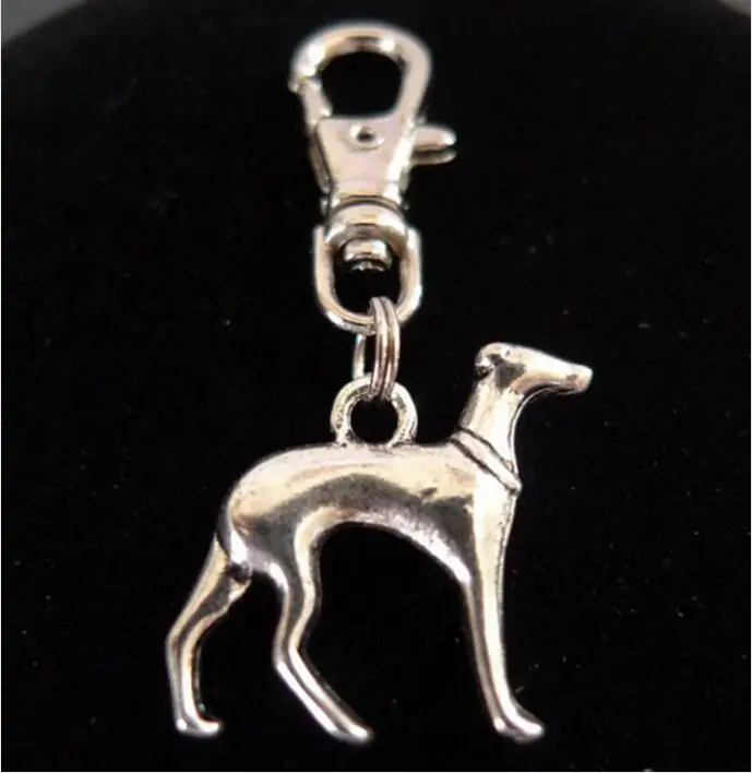 

20Pcs Fashion Vintage Silver Alloy Large Greyhound Charm Keychain Gifts Key Ring Fit DIY Key Chains Accessories Jewelry
