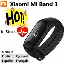 Оригинальный Xiaomi mi Band 3 Смарт-браслет пульсометр сенсорный экран OLED водонепроницаемый смарт-браслет-трекер mi Band 3 фитнес-браслет