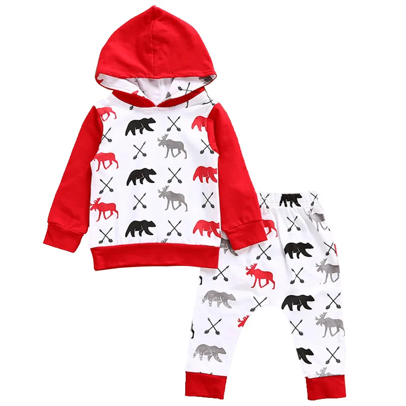 

Children's clothing with hat cartoon animal printing kids European and American children's wear