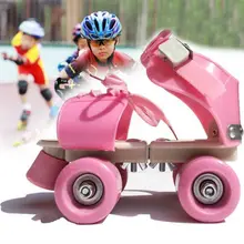 Лидер продаж! ребенок роликовые коньки двухрядные 4 колесо катание Обувь Регулируемый Размеры раздвижные слалом роликовые коньки детские подарки