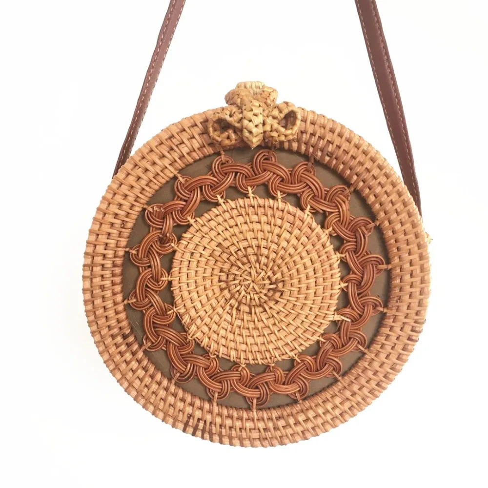 

Rattan Bags For Women 2019 Handmade Summer Beach Shoulder Bags Bohemian Bali Island Fashion Designer Bow Straw Messenger Bags