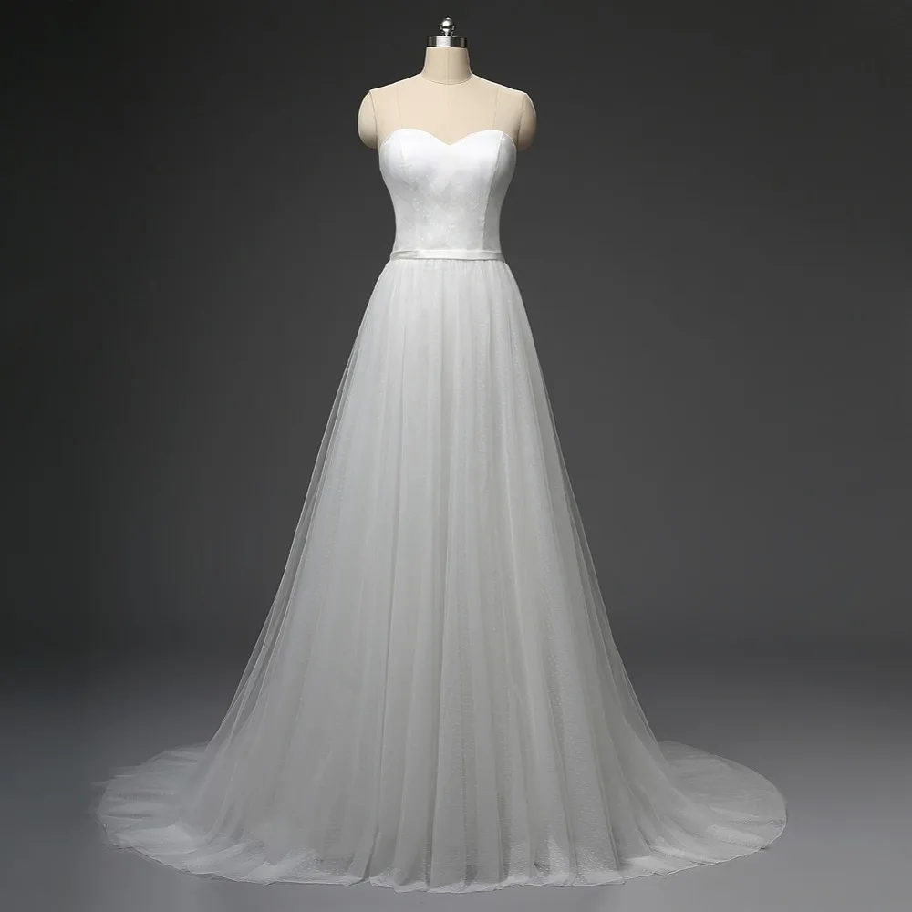 White Polka Dot Flowy Short Wedding Reception Dress