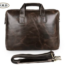 Augus Новое поступление из натуральной коровьей кожи кофейного цвета мужской портфель двойной портфель с молнией сумка для ноутбука сумка 7167C-1