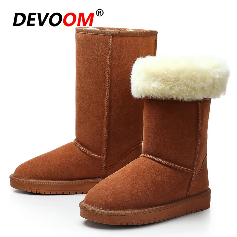 Botas australianas de piel auténtica para mujer, botas altas de nieve de  ante de vaca, zapatos de moda, novedad, Invierno|Botas de nieve| -  AliExpress