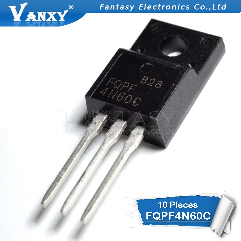 

10PCS FQPF4N60C TO-220 4N60C 4N60 TO220 FQPF4N60 new MOS FET transistor