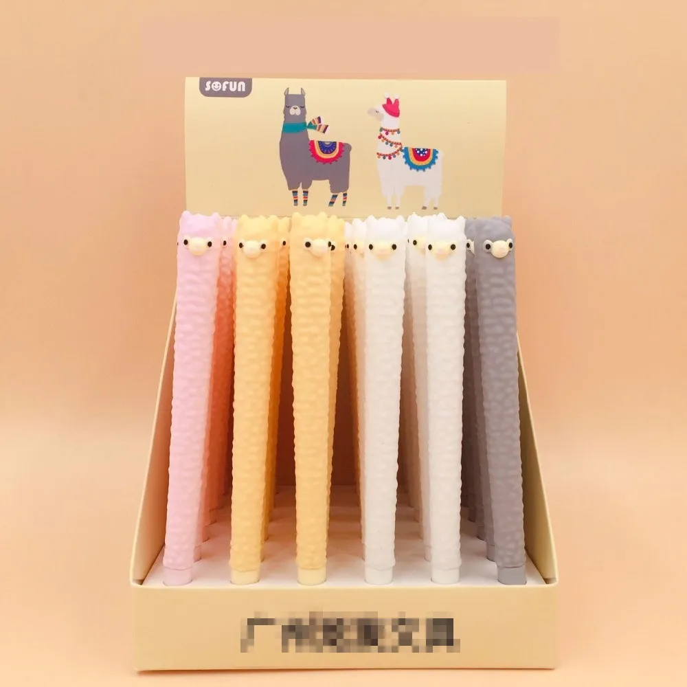 

36pcs/pack black ink cute cartoon alpaca creative animal Llama gel pen unisex Rollerball pen sign pen school stationery