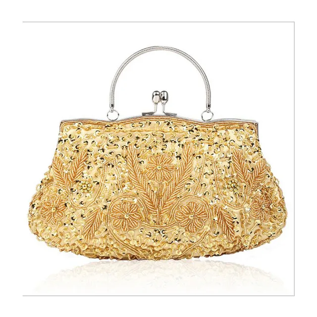 Brown Designers Evening Bags Women Bag Retro Satin Embroidered Evening Bag Fashion beaded dress
