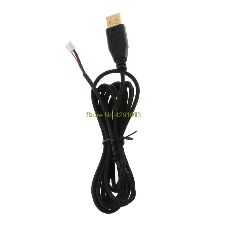 Позолоченный прочный нейлоновый Плетеный USB кабель для мыши сменный провод