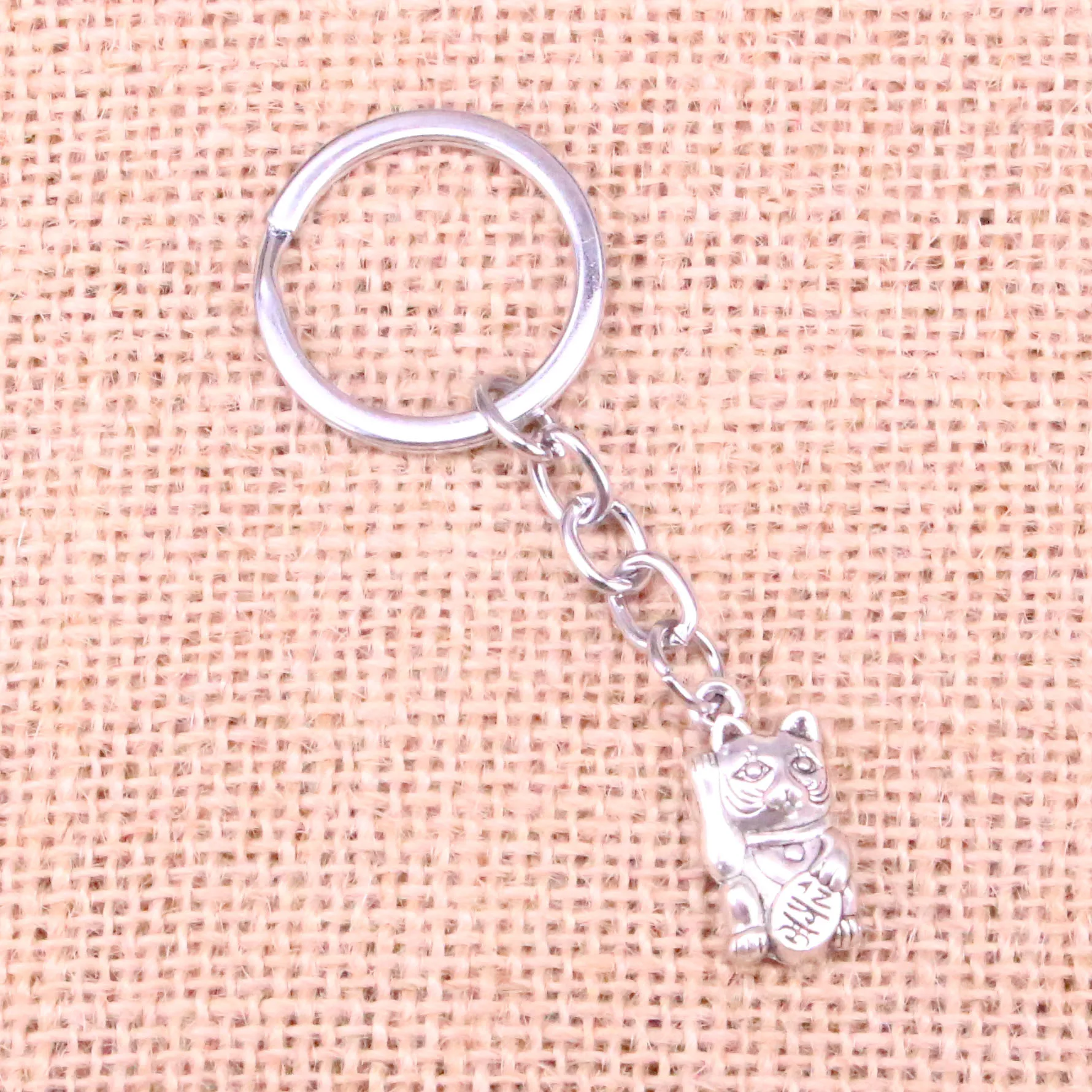 

New Arrival lucky cat Charm Pendant Keychain Key Ring Chain Accessories Jewelry Making For Gifts