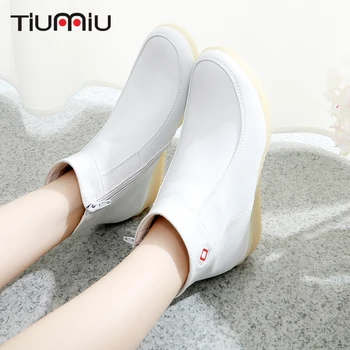 

2018 Winter New Fashion Doctor Nurse Work Boot White Wedge Non-Slip Workwear Shoes Women Hospital Medical Shoes Warm Short Boots