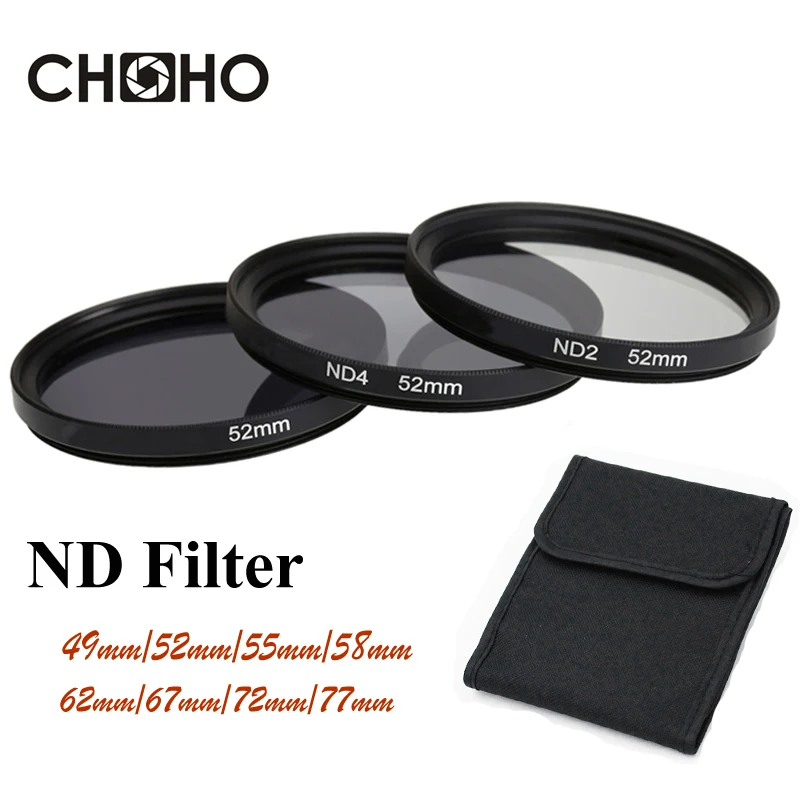 

ND Filter ND2 ND4 ND8 Neutral Density Filtors 49MM 52MM 55MM 58MM 62MM 67MM 72MM 77MM Photography for Canon Nikon Sony Camera