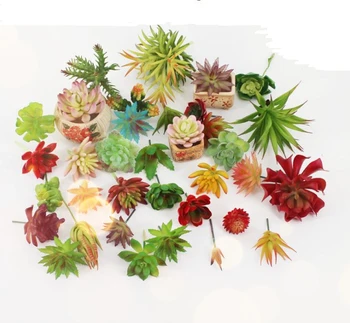 

Artificial Plants With Vase Bonsai Tropical Cactus Fake Succulent Plant Potted Office Home Decorative Flower Pot SN1156