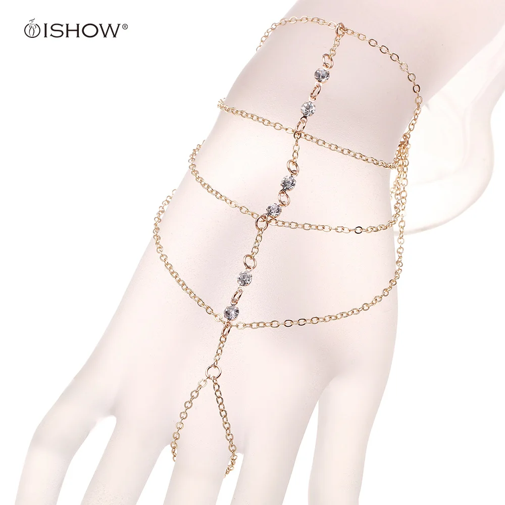 Buy Gold Color Multi Layer Chain Crystal Finger