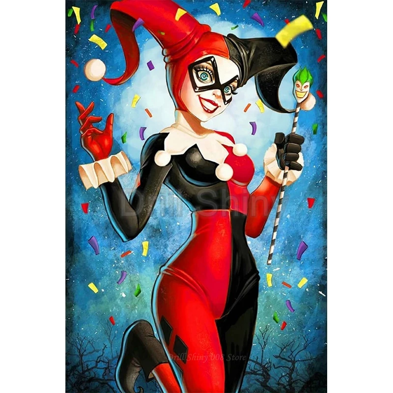 

5D DIY Diamond Painting harley quinn ,queen Full Diamond Embroidery Cross Stitch Rhinestone Painting wall Decor Needlework Gift