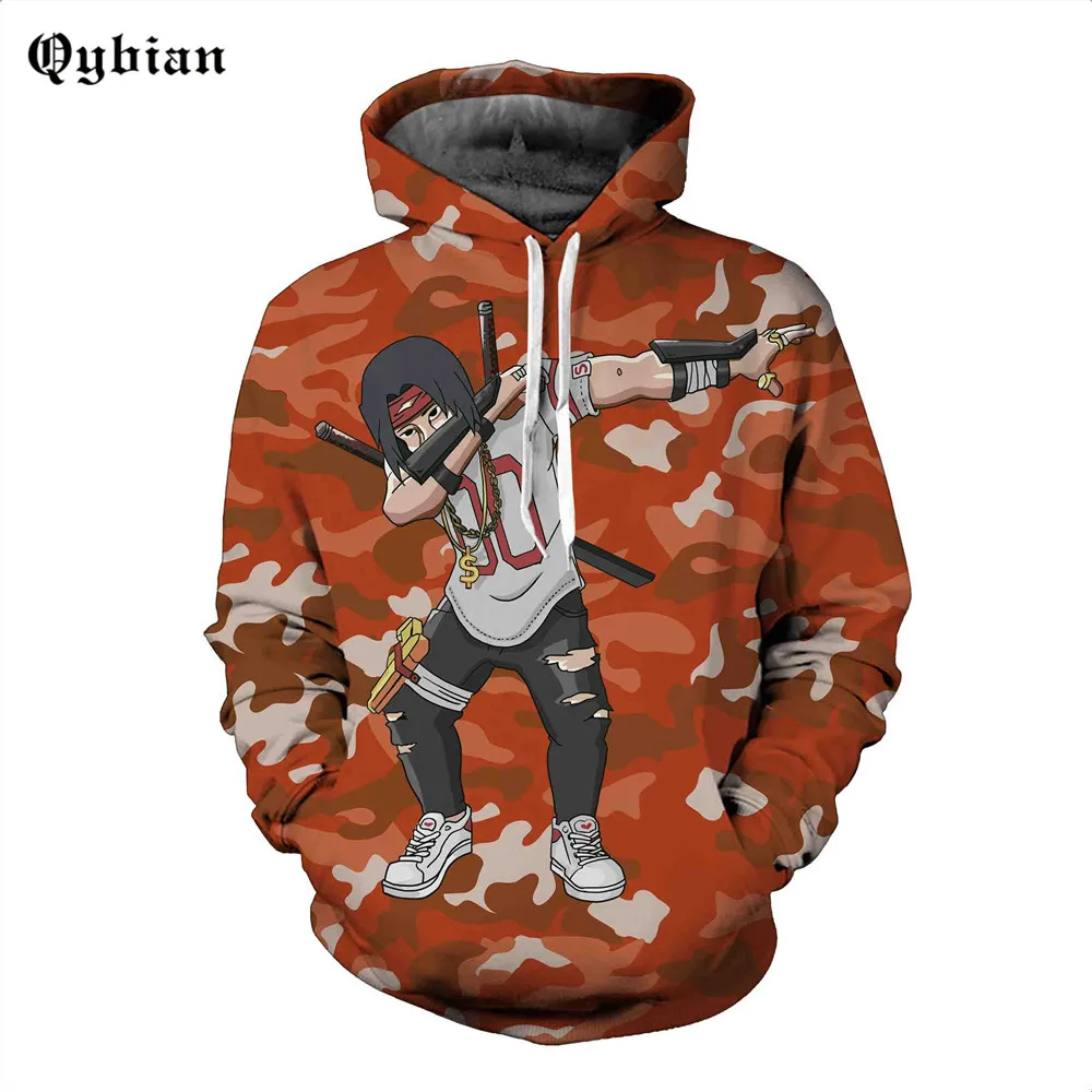 New 2018 Brand Sweatshirt Men Hoodies Fashion Orange Camouflage Hoodie Mens Pullover Men's Anime
