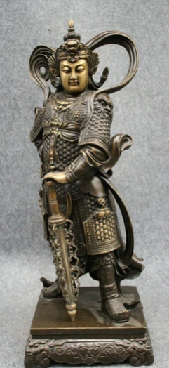 

JP S62 23" Chinese Pure Bronze Decorate Warrior Door God WeiTuo Skanda Knight Statue Discount 35%