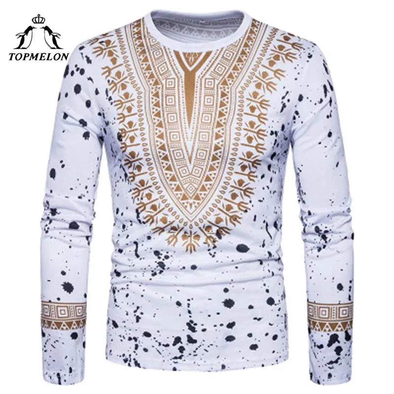 pipigo Men Summer Casual Long Sleeve African Print Dashiki Mandarin Collar Dress Work Shirt