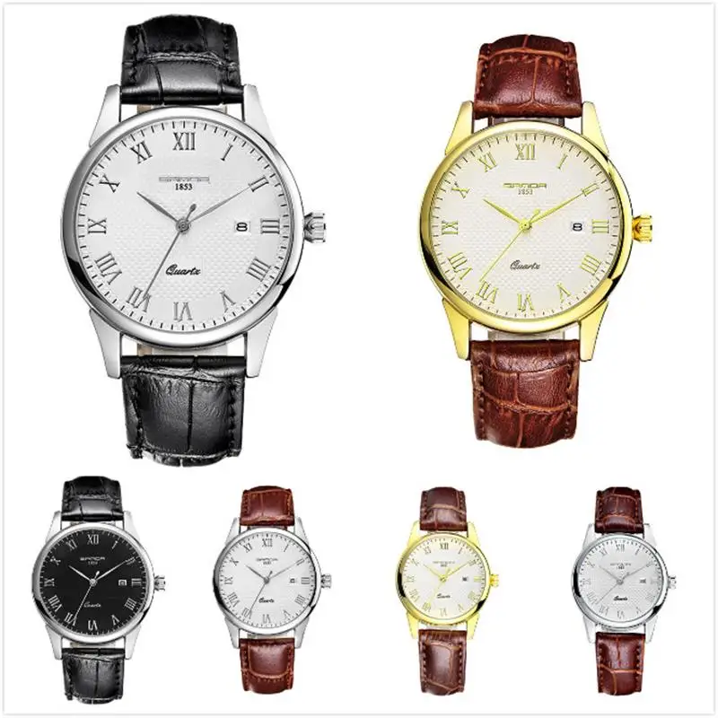 

Fashion Vintage Lover Horloges Lederen Band Luxe Man Vrouwen Casual Jurk Quartz Horloge Waterdicht Roestvrij Staal Paar Horloges