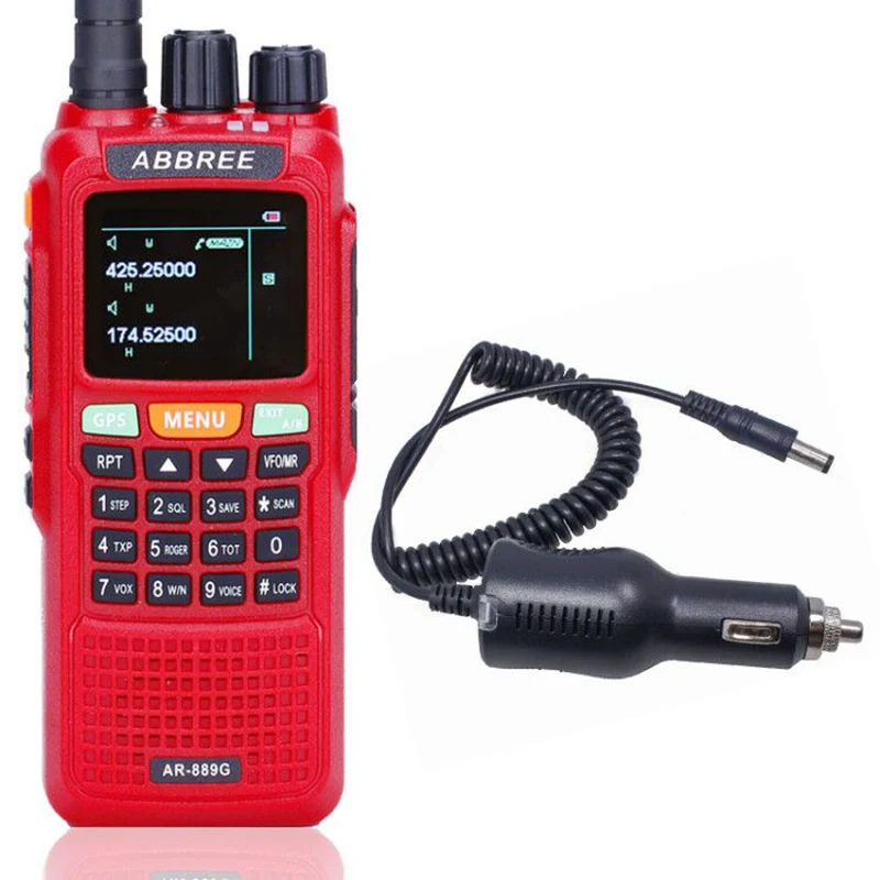 ABBREE AR-889G Walkie Talkie GPS 10Watts Night Backlight Duplex Repeater Dual Band Receiving Ham Two Way Radios+Car Charger | Мобильные