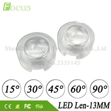 20pcs/lot High Power 1W 3W 5W LED Lens 13MM Mini PMMA Lenses 15 30 45 60 90 Degree For 1 3 5 W Watt LED Bulb Spotlight