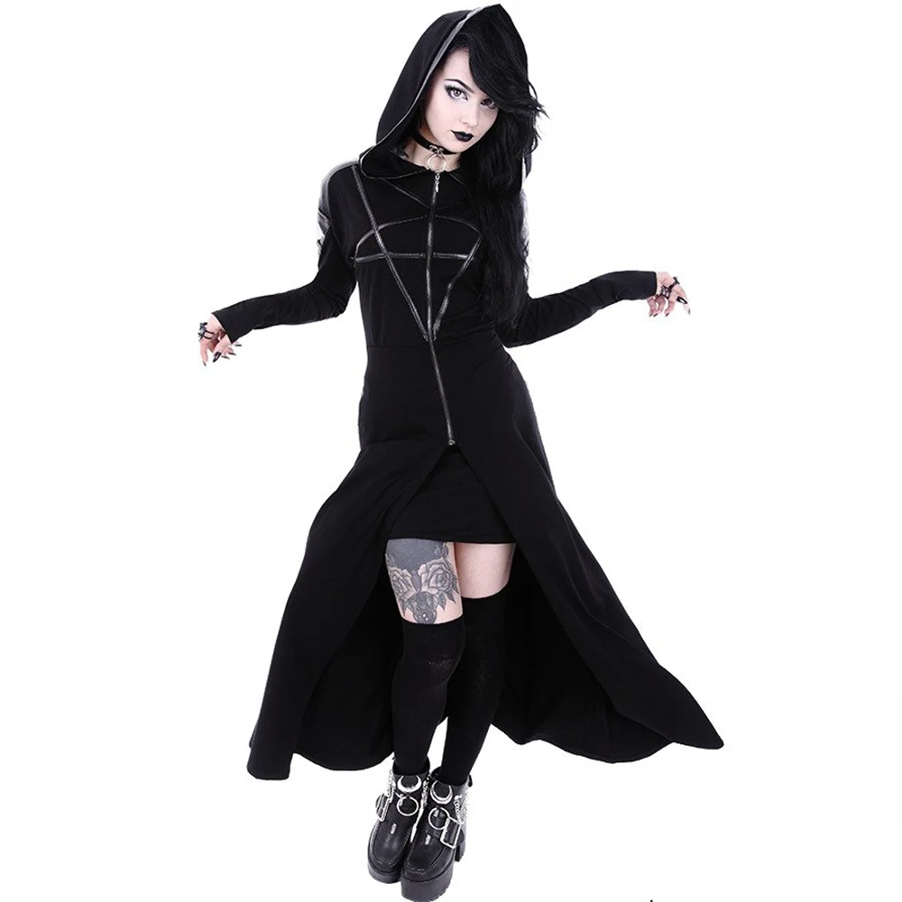 

2019 New Gothic Women Hoodie Casual Long Sleeve Hooded zip-up Sweatshirts Hooded Female Jumper Women Tracksuits Hoodie