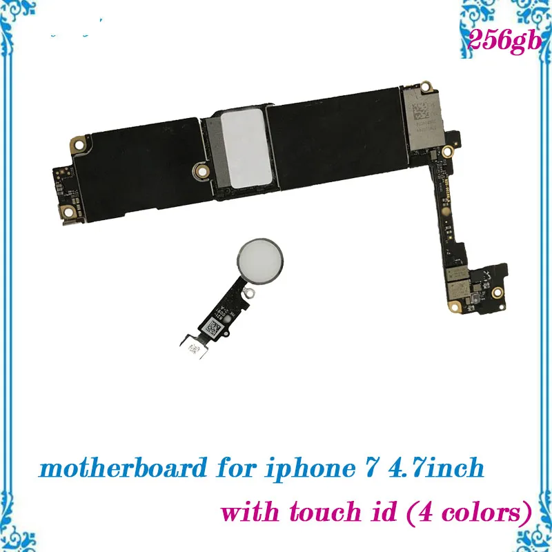

Good working 256gb for iphone 7 4.7inch motherboard with touch id unlocked used part of mainboard with full chips Logic Board