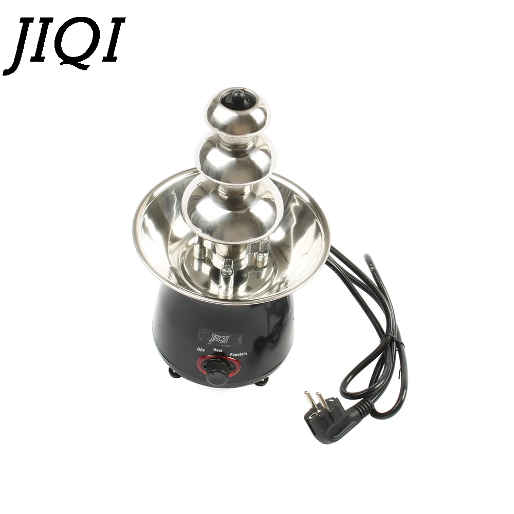 JIQI DIY 3 уровневые шоколадные фонтаны мини фонтанчик из нержавеющей стали с