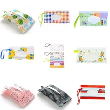 Упаковочная упаковка для влажных салфеток с защелкивающимся ремнем, косметический мешочек, клатч и чистые салфетки, Экологичная переноска, удобный чехол для переноски